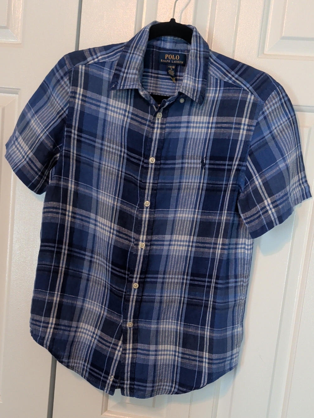 Polo by Ralph Lauren Boy's Youth Multi Blue Striped Linen Short-Sleeve Shirt